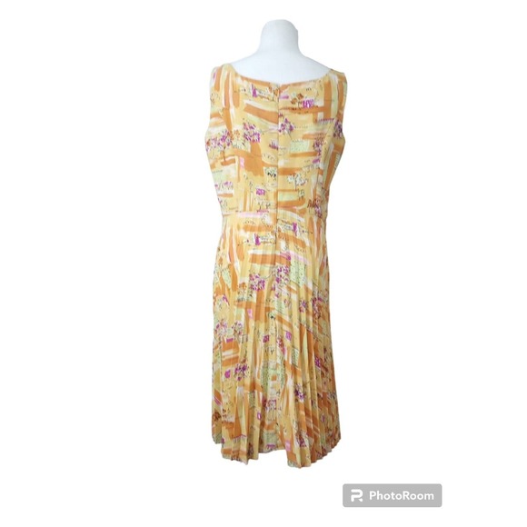 danny nicole dress Sheath Pleated Flowy Beach Scene Print Colorful 10P - Picture 3 of 10